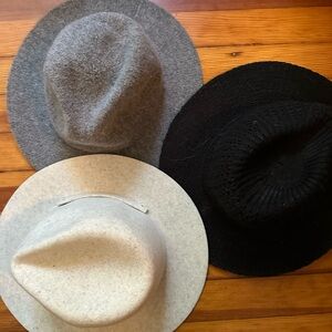 Bundle of Gray, Black, and Cream Hats